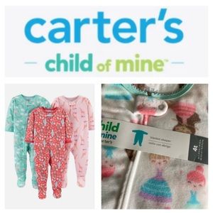 NEW!  Carter's Child of Mine blanket sleeper Girls Size 4T
